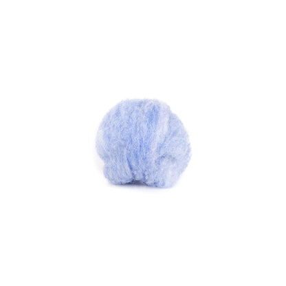 Lavender wool roving on a white background