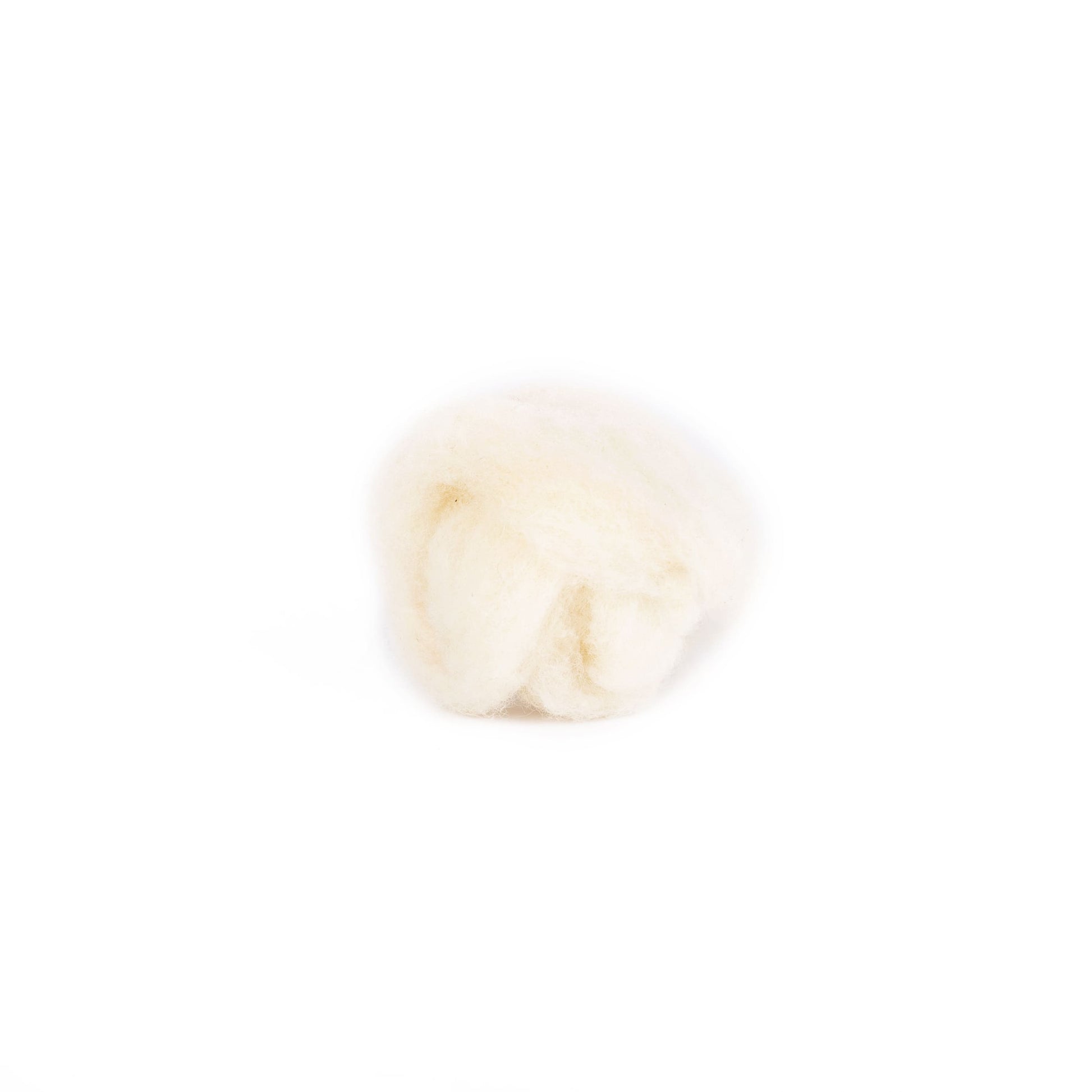 White wool roving on a white background