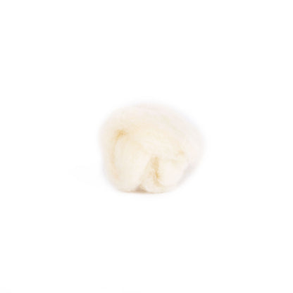White wool roving on a white background